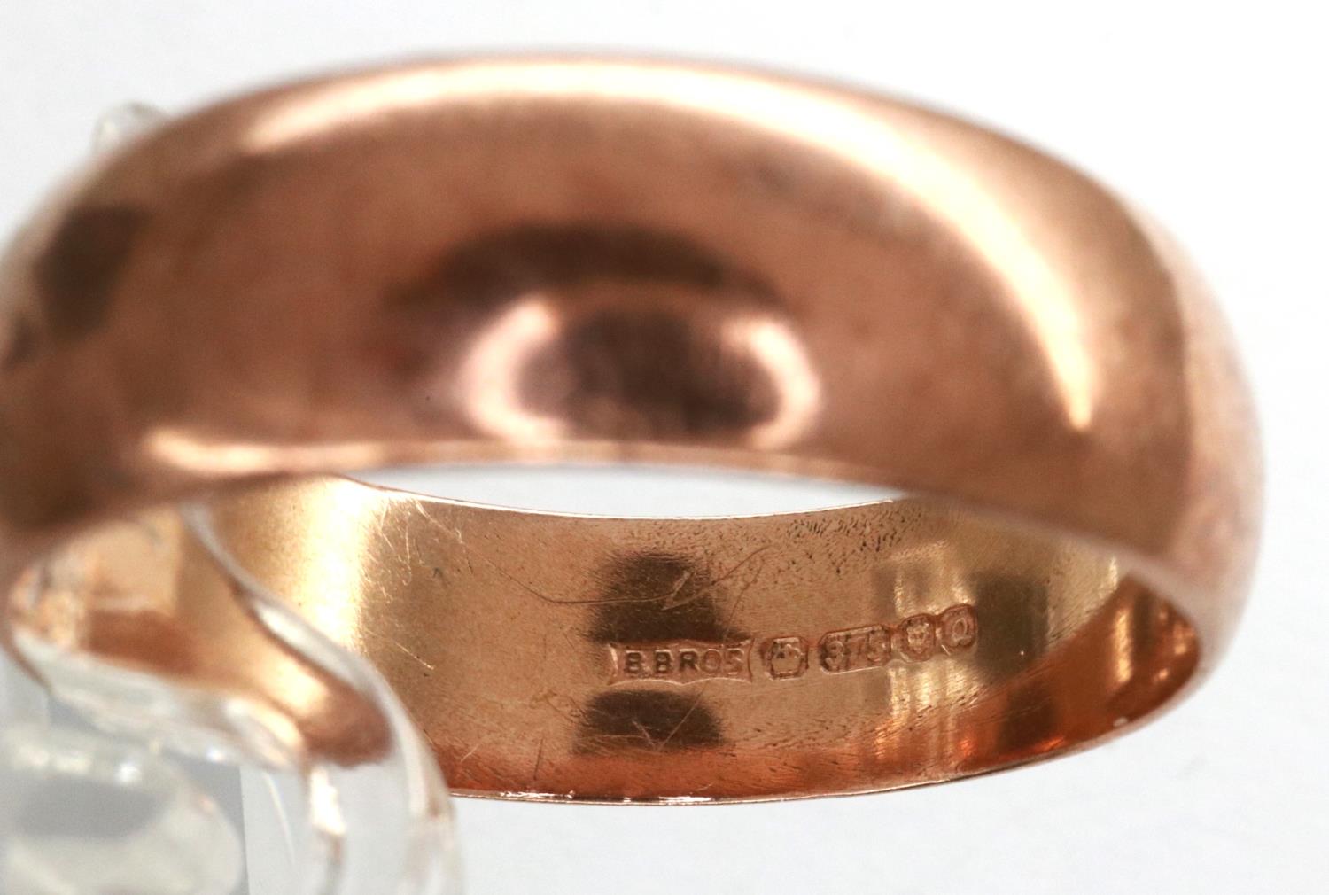 9ct rose gold wedding band, size S, 4.3g. P&P Group 1 (£14+VAT for the first lot and £1+VAT for - Image 3 of 3