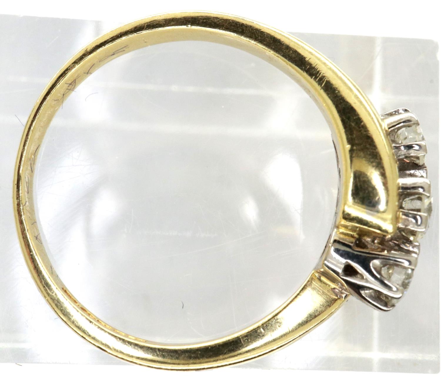 18ct gold trilogy diamond set ring, approximately 0.25cts, size L, 3.5g. P&P Group 1 (£14+VAT for - Image 2 of 3