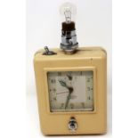 Hawkins & Tecal vintage clock and lamp, H: 25 cm, damaged. P&P Group 2 (£18+VAT for the first lot