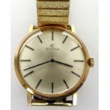 Cyma: Gents vintage wristwatch on a gold plated expanding bracelet, working at lotting. P&P Group