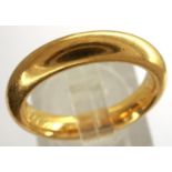 22ct gold wedding band, size J, 6.8g. P&P Group 1 (£14+VAT for the first lot and £1+VAT for