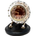 Mayak USSR cut glass mantle clock, H: 20 cm, working at lotting. P&P Group 3 (£25+VAT for the