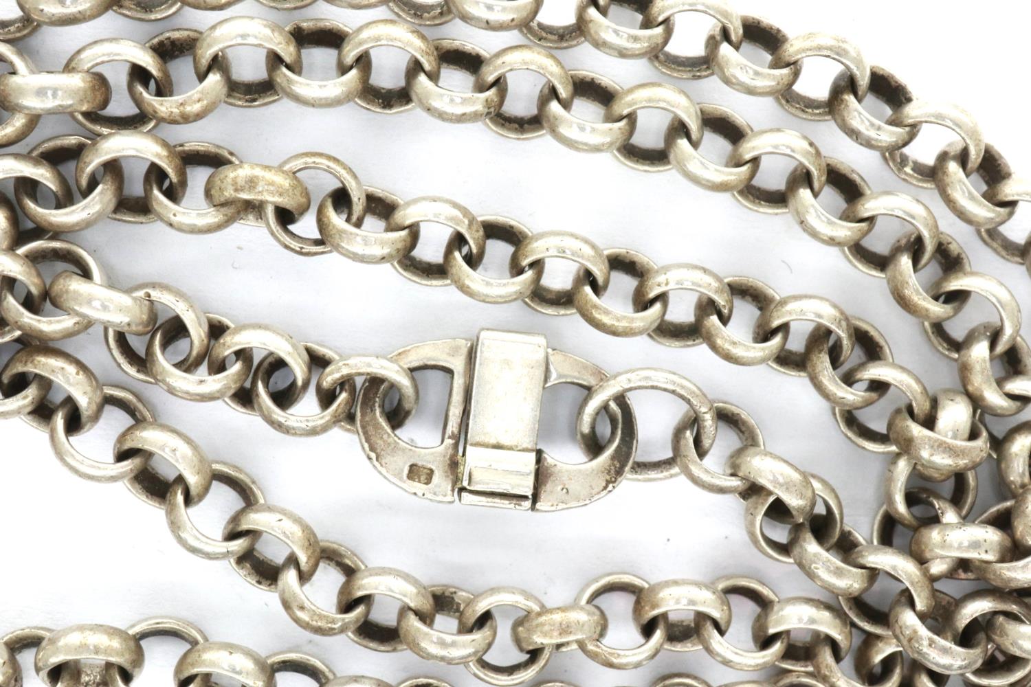 925 silver belcher neck chain, L: 44 cm. P&P Group 1 (£14+VAT for the first lot and £1+VAT for - Image 2 of 2