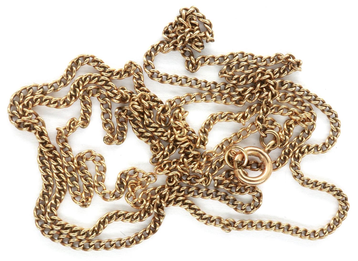 9ct gold fine link neck chain, L: 68 cm, 3.9g. P&P Group 1 (£14+VAT for the first lot and £1+VAT for