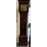 Samual Whalley of Manchester 18th century oak longcase clock with silvered brass dial and date