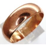 9ct rose gold wedding band, size S, 4.3g. P&P Group 1 (£14+VAT for the first lot and £1+VAT for