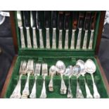 Forty four piece George Butler canteen of silver plated cutlery. P&P Group 3 (£25+VAT for the