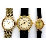 Three ladies wristwatches to include Seiko and Raymond Weil, not working at lotting. P&P Group 1 (£