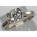 Forever Diamond 18ct white gold diamond solitaire ring, approximately 0.35cts, size I/J, 3.1g. P&P