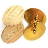 Pair of 10ct gold cufflinks, no inscription, 6.5g. P&P Group 1 (£14+VAT for the first lot and £1+VAT