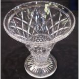 Large Stuart Crystal footed vase, H: 26 cm. P&P Group 3 (£25+VAT for the first lot and £5+VAT for