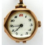 9ct gold watch head, working at lotting, 8.0g. P&P Group 1 (£14+VAT for the first lot and £1+VAT for