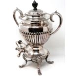 Large silver plated samovar, H: 37 cm. P&P Group 3 (£25+VAT for the first lot and £5+VAT for