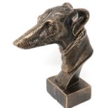 Bronzed cast iron grey hound bust, H: 20 cm. P&P Group 2 (£18+VAT for the first lot and £3+VAT for