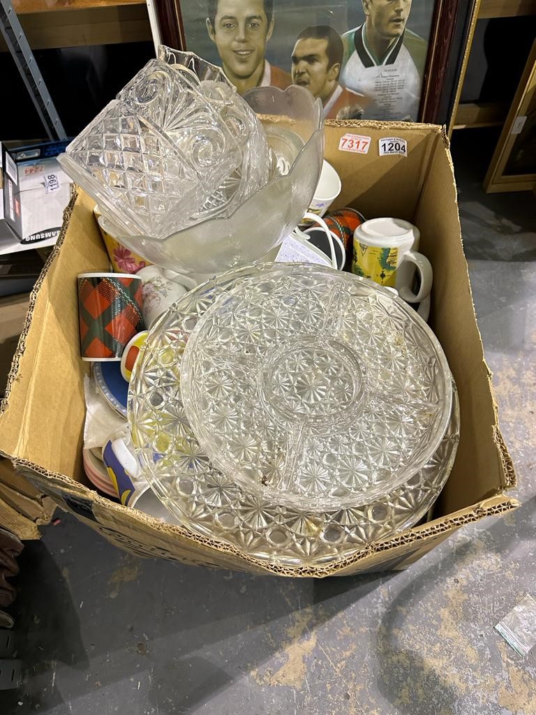 Large quantity of mixed ceramics and glass including mugs, dinner plates etc. Not available for in-