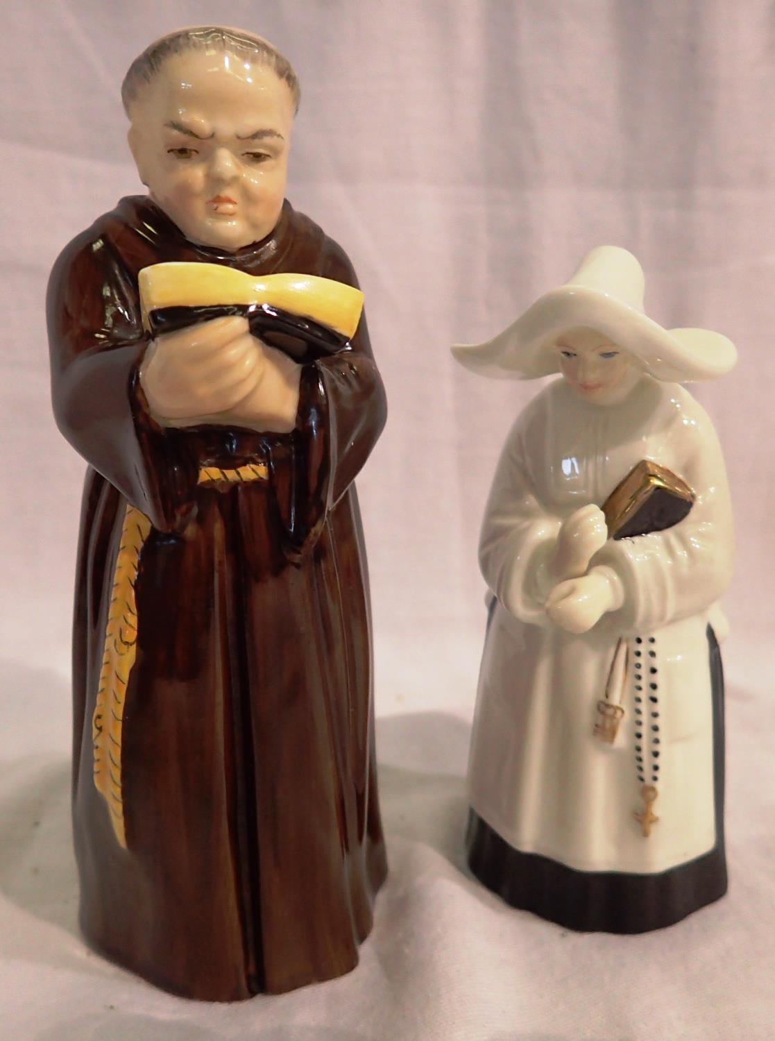 Two Royal Worcester candle snuffers, Monk and Nun, no chips or cracks, H: 12 cm. P&P Group 2 (£18+