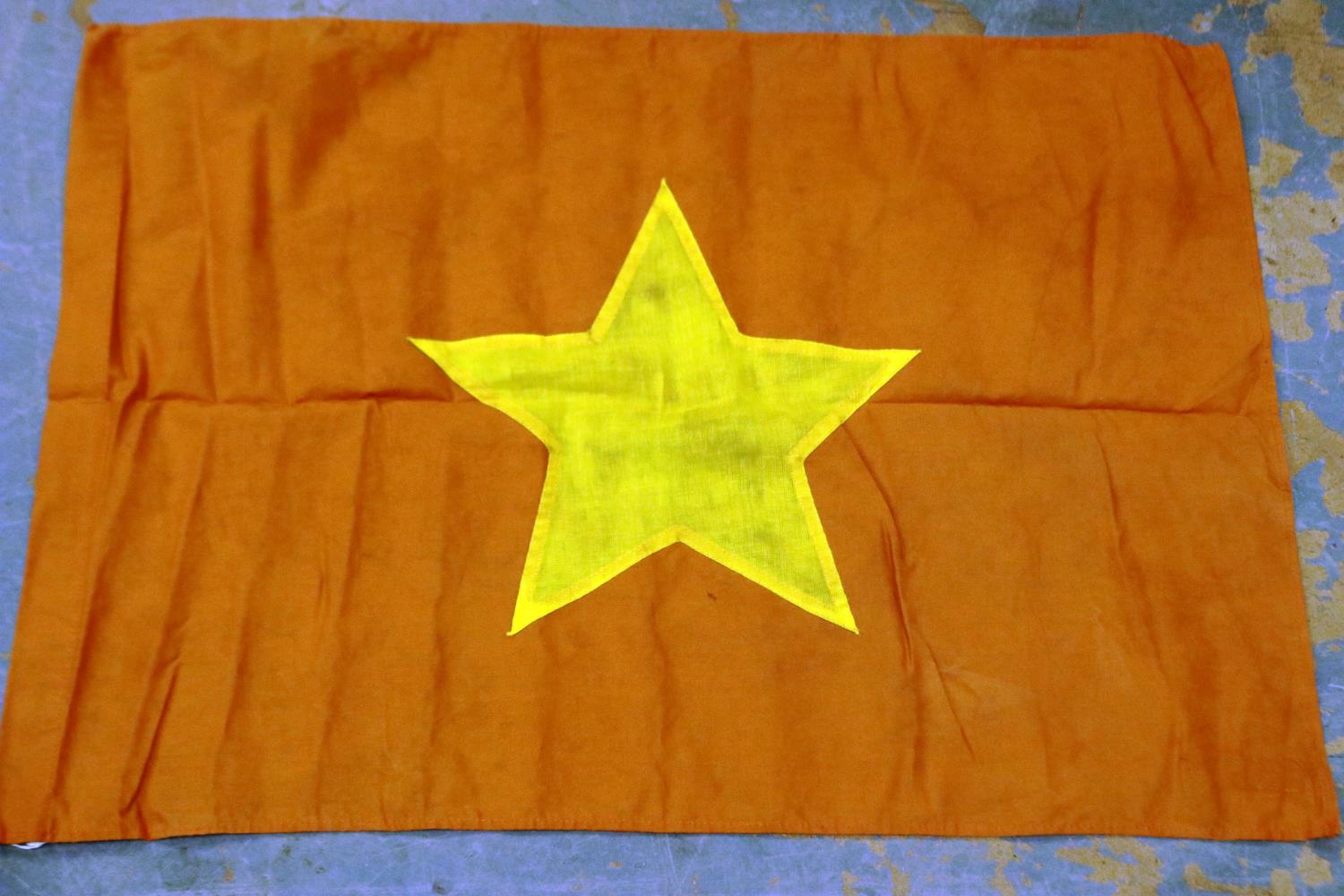 Vietnam War period N.V.A (North Vietnamese Army) flag, 55 x 75 cm. P&P Group 1 (£14+VAT for the