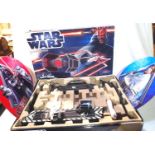 Micro Scalextric Star Wars Death star attack, X-Wing verses tie fighter, appears complete, box is