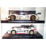 Two Fly Le Mans cars; Porsche 911 1998 and Venturi 500 1993, both in excellent condition, plastic
