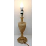 Alabaster table lamp base, H: 40 cm. P&P Group 2 (£18+VAT for the first lot and £3+VAT for
