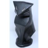 Cast iron Art Deco style doorstop in the form of a cat, H: 27 cm, some damages. P&P Group 3 (£25+VAT