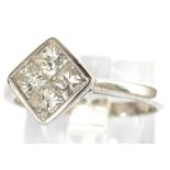 18ct white gold and diamond ring, size M, 2.5g. P&P Group 1 (£14+VAT for the first lot and £1+VAT