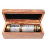 Boxed brass and leather telescope, Dolland London, L: 36 cm, extended. P&P Group 3 (£25+VAT for