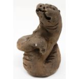 A Han Dynasty zoomorphic figure of a snake, H: 10 cm. P&P Group 1 (£14+VAT for the first lot and £