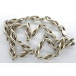 925 silver twist neck chain, L: 42 cm. P&P Group 1 (£14+VAT for the first lot and £1+VAT for