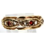9ct gold eternity ring set with garnets and cubic zirconia, size N, 1.1g. P&P Group 1 (£14+VAT for