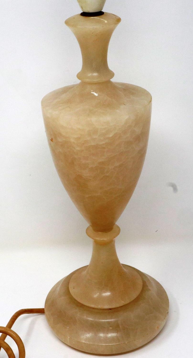 Alabaster table lamp base, H: 40 cm. P&P Group 2 (£18+VAT for the first lot and £3+VAT for - Image 2 of 2