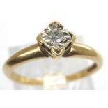 9ct gold diamond solitaire ring, size K/L, 1.7g. P&P Group 1 (£14+VAT for the first lot and £1+VAT