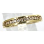 9ct gold half eternity ring set with cubic zirconia, size M, 1.3g. P&P Group 1 (£14+VAT for the