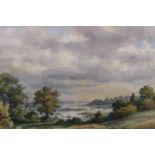 Wilfrid R Wood (1888-1976): watercolour, Near Snape, label verso for the artists Memorial Exhibition