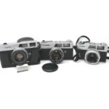 Three Canon Rangefinder cameras, QL19, Cannonet 28, Cannonet. P&P Group 2 (£18+VAT for the first lot