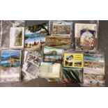 Box of UK stamped postcards and mixed memorabilia. P&P Group 2 (£18+VAT for the first lot and £3+VAT