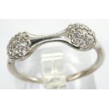 Pandora 18ct white gold and diamond ring, size J/K, 2.0g. P&P Group 1 (£14+VAT for the first lot and