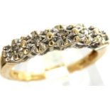 9ct gold ring set with diamonds, size M, 1.9g. P&P Group 1 (£14+VAT for the first lot and £1+VAT for