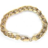 9ct gold curb bracelet, L: 22 cm, 34.3g. P&P Group 1 (£14+VAT for the first lot and £1+VAT for