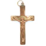 9ct gold Crucifix pendant, H: 12 mm, 1.2g. P&P Group 1 (£14+VAT for the first lot and £1+VAT for