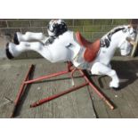 Childs rocking horse, metal on metal frame requires renovation. Not available for in-house P&P