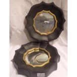 Pair of circular wall mirrors. Not available for in-house P&P