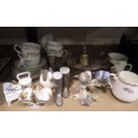 Mixed ceramics including a tea set. Not available for in-house P&P