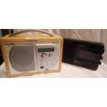 Pure DAB radio and Sony 3 band radio with power supplies, working at lotting. All electrical items