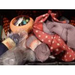 Mixed knitting items including needles, wool etc. Not available for in-house P&P
