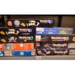 Nine, 1000 piece jigsaws, mostly Wasgij. Not available for in-house P&P