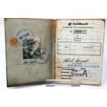 Third Reich Waffen SS Soldbuch. P&P Group 1 (£14+VAT for the first lot and £1+VAT for subsequent