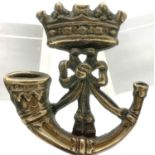 Boer War period Duke of Cornwall Light Infantry Officers silvered cap badge. P&P Group 1 (£14+VAT