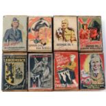 Eight boxes of WWII German Propaganda labelled matches. P&P Group 1 (£14+VAT for the first lot