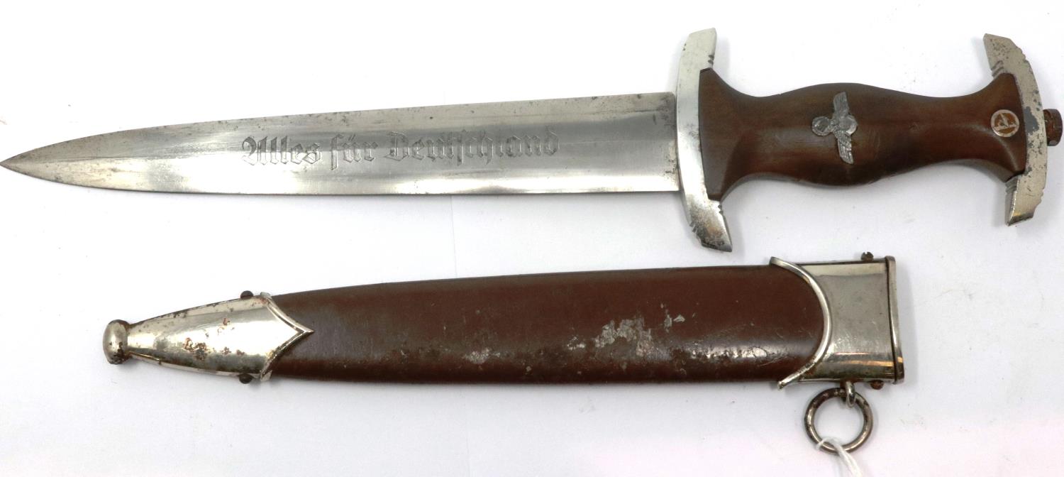 Rare early Third Reich SA dagger with brown painted sheath, maker Eichorn, Solingen. P&P Group 3 (£